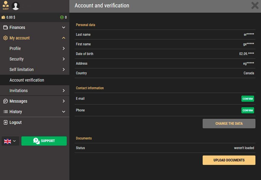 How to confirm email and phone at Riobet Casino? Verifying the account at Riobet Casino