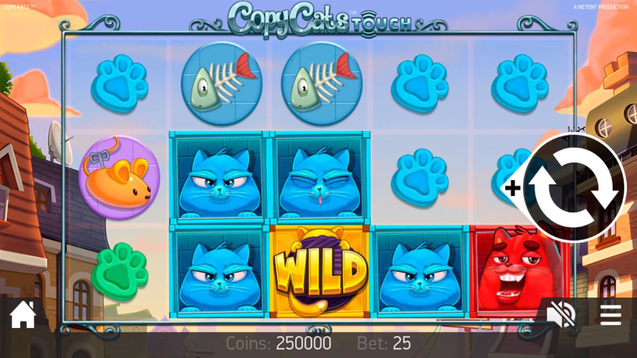 Mobile version of Copy Cats video slot Mobile version of Copy Cats video slot
