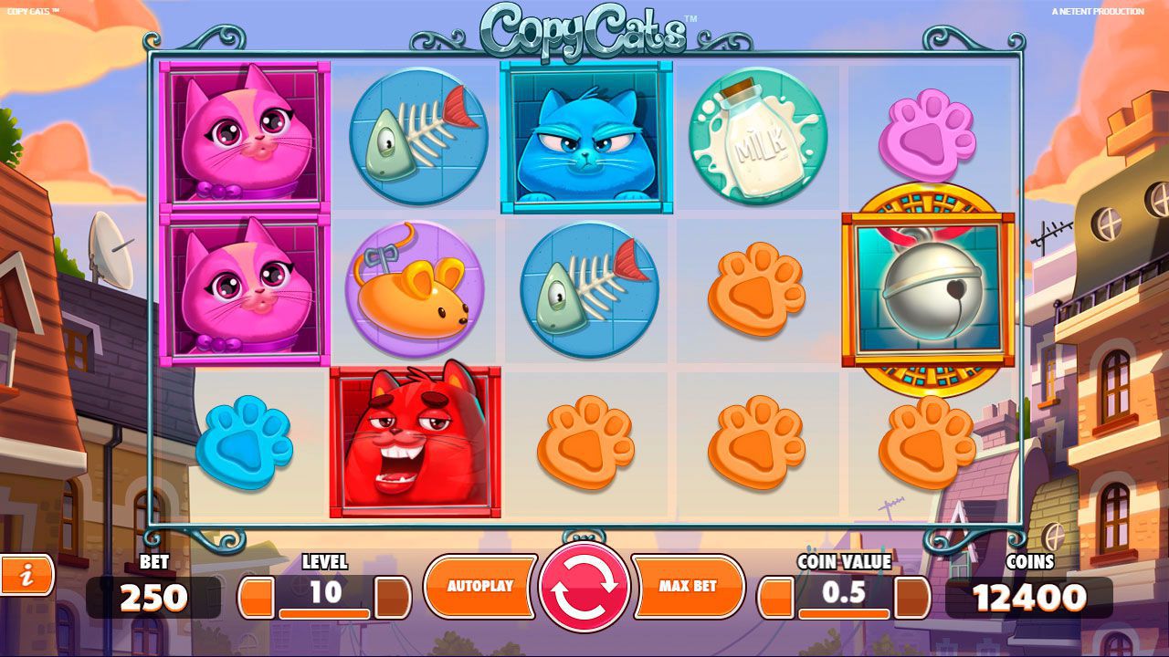 Gaming process at Copy Cats slot machine Gaming process at Copy Cats slot machine