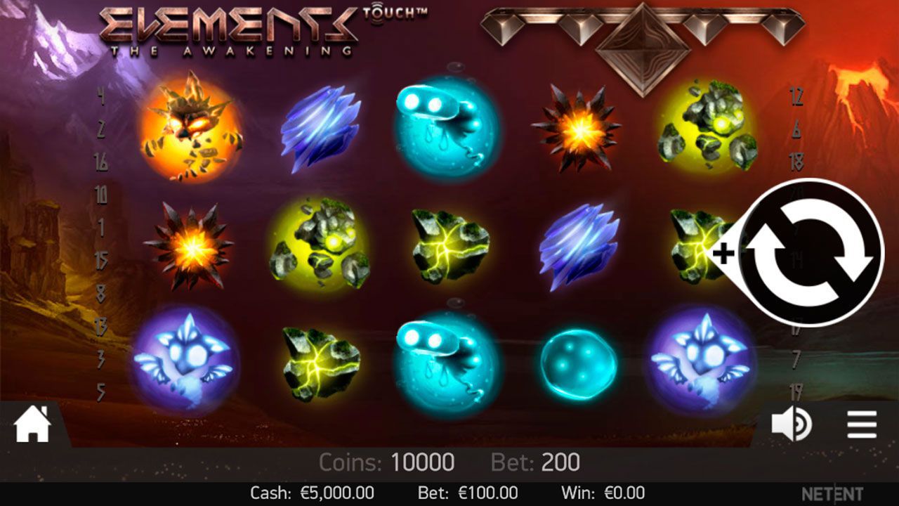 Mobile version of Elements: The Awakening video slot Mobile version of Elements: The Awakening video slot