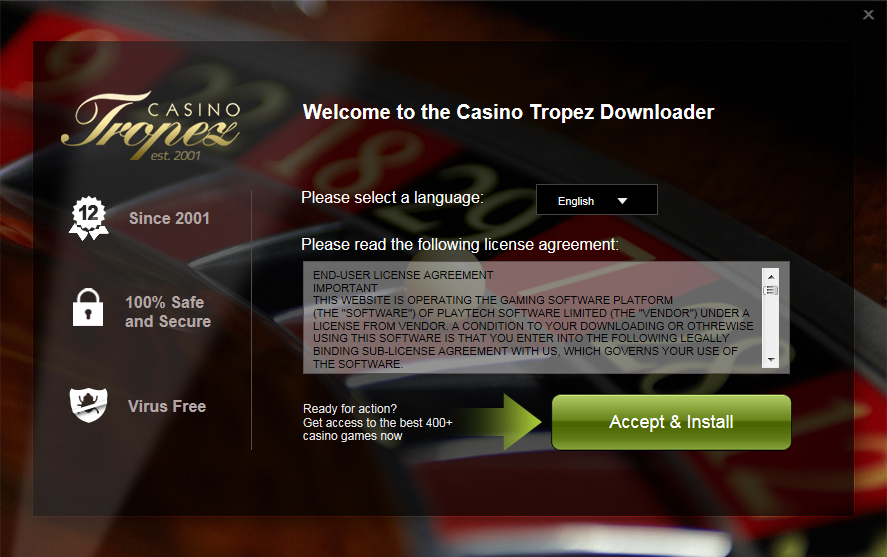 Registration at Casino Tropez Registration at Casino Tropez