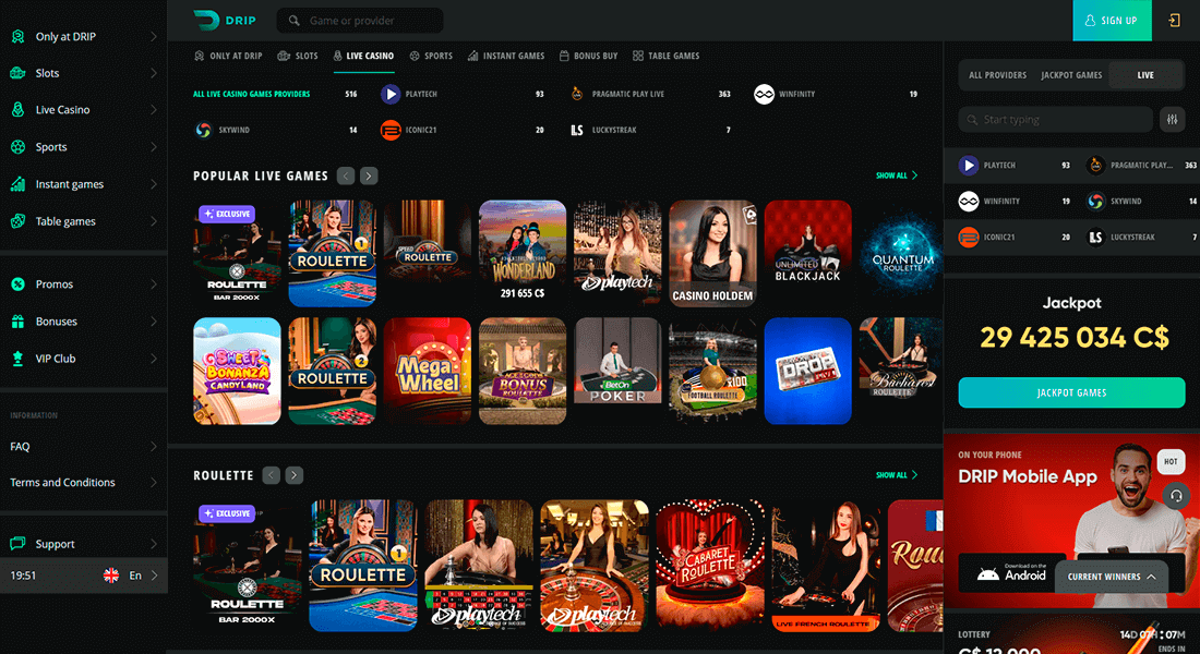 Play casino games with real dealers at Drip Casino Play casino games with real dealers at Drip Casino