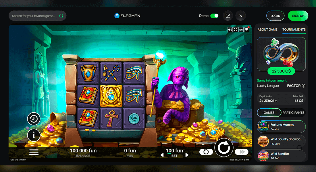 Play demo mode for free at Flagman Play demo mode for free at Flagman
