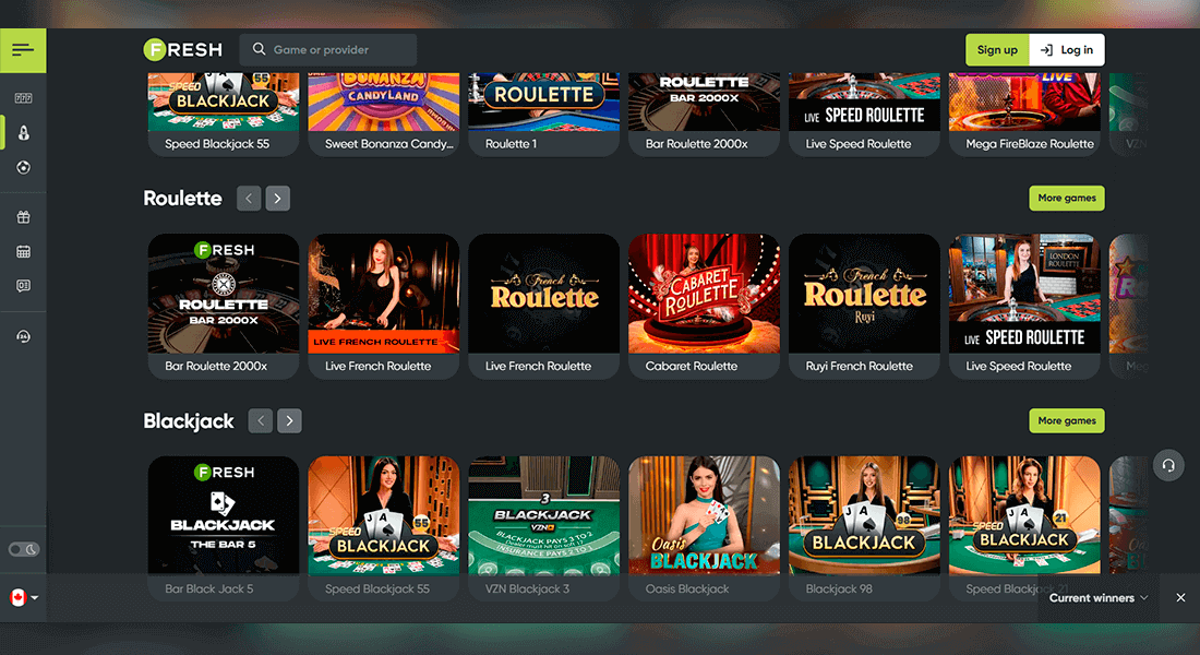 Live casino games at Fresh Casino Live casino games at Fresh Casino