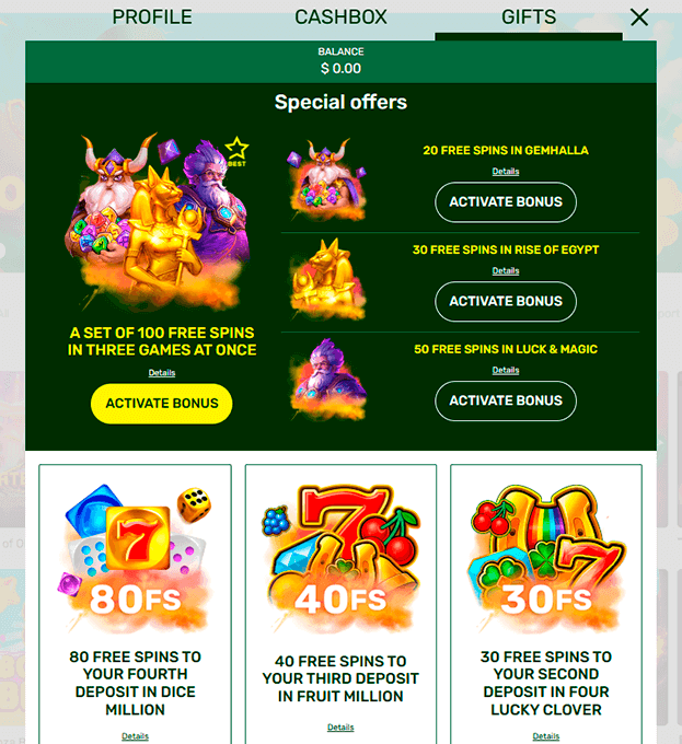 Go to the Bonuses and Promotions section Go to the Bonuses and Promotions section