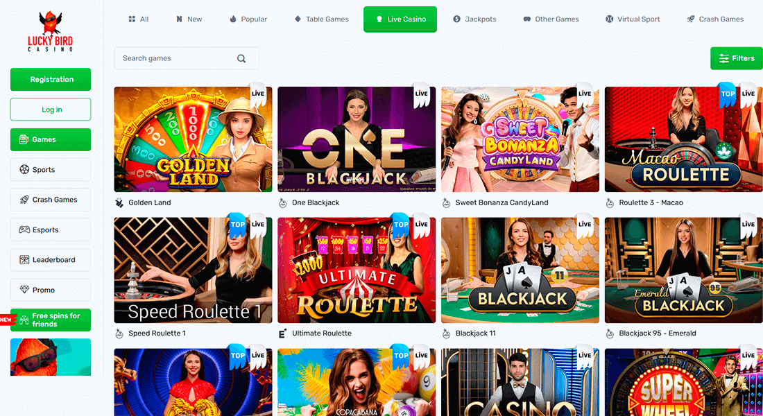 Play live casino games at Lucky Bird Casino Play live casino games at Lucky Bird Casino