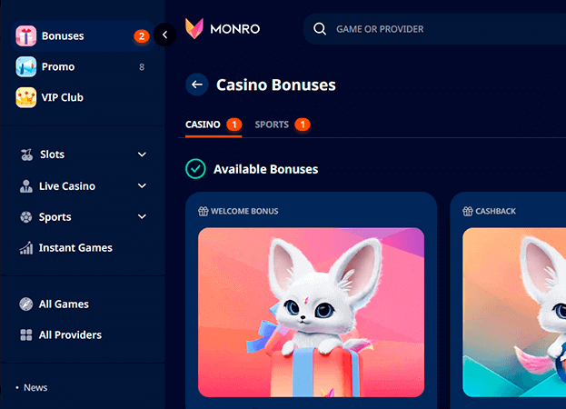 Go to the Bonuses and Promotions section Go to the Bonuses and Promotions section