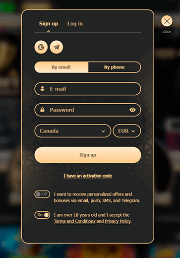 Fill out the registration form at Rox Casino Fill out the registration form at Rox Casino
