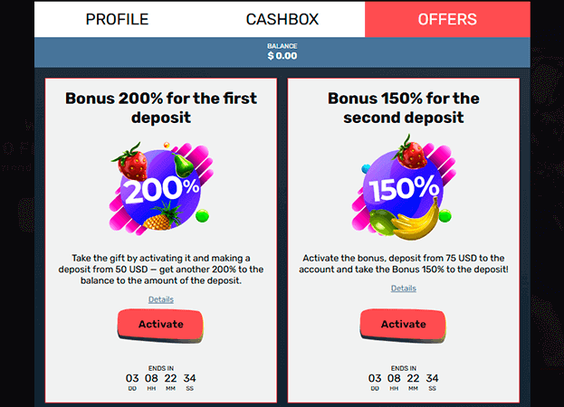 Go to the Bonuses and Promotions section Go to the Bonuses and Promotions section