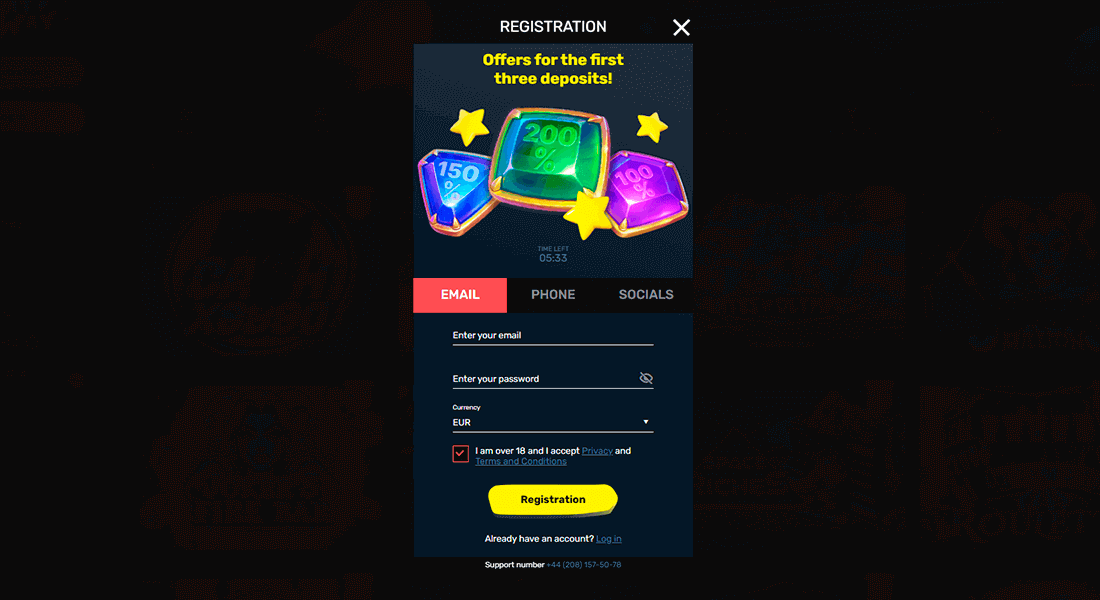 Registration page at casino Slottyway Registration page at casino Slottyway