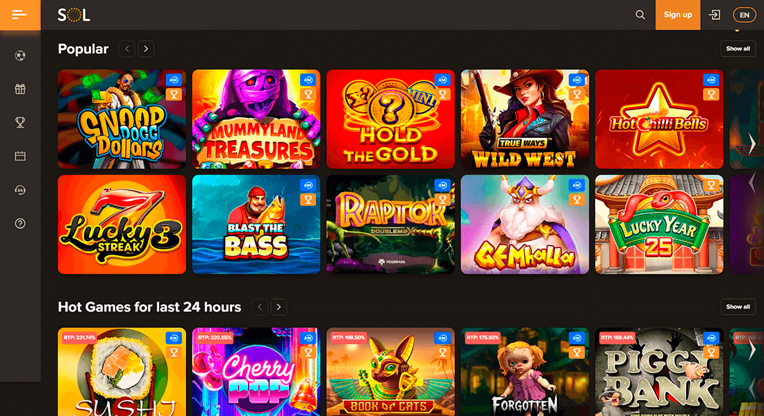 Video slots at Sol Casino Video slots at Sol Casino