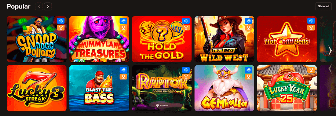 Game Selection At Sol Casino