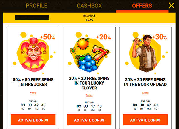 Go into the Bonuses and Promotions section Go into the Bonuses and Promotions section
