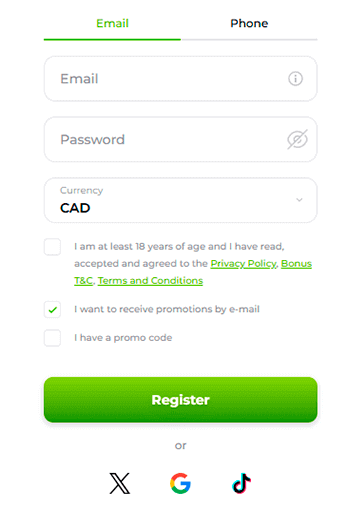 Complete the registration form and type the promo code Complete the registration form and type the promo code