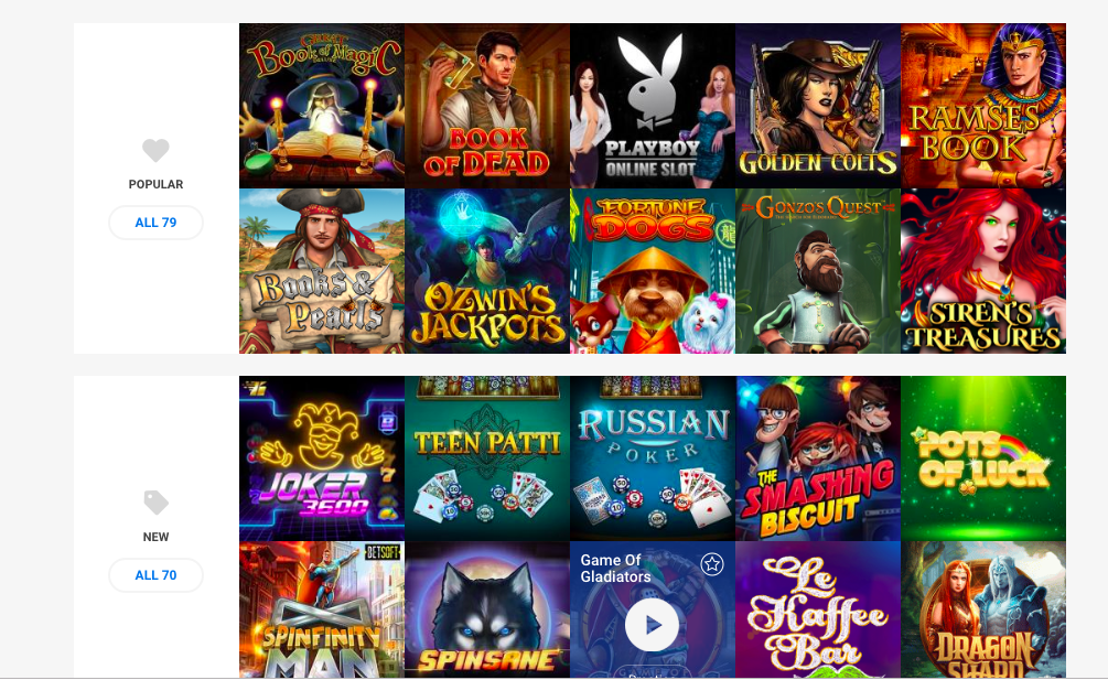 Vukan Vegas games Games for registered players