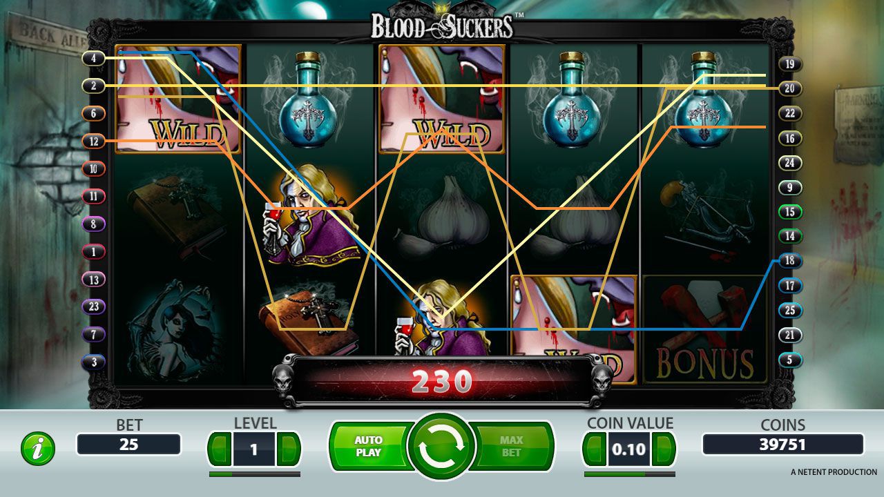 Win line at Blood Suckers slot