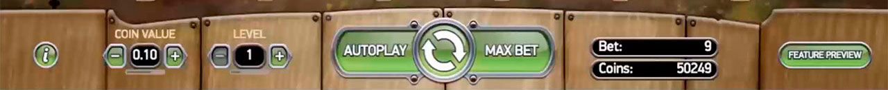 Control panel at Dead or Alive slot machine