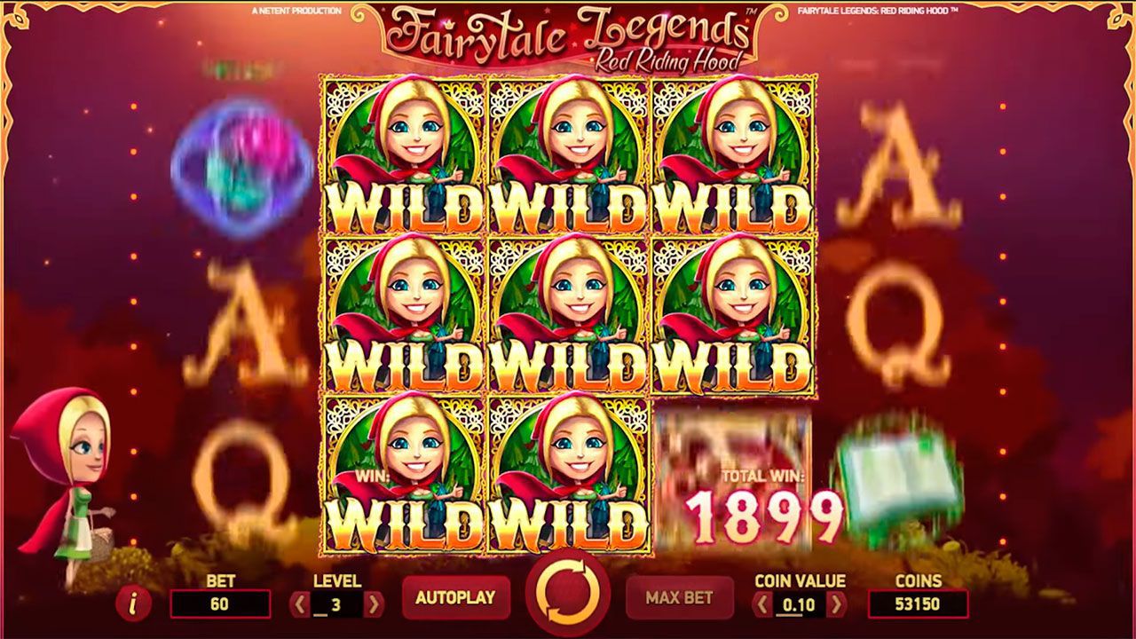 Sticky Wild Re-Spins feature at Fairytale Legends: Red Riding Hood slot machine Sticky Wild Re-Spins feature at Fairytale Legends: Red Riding Hood slot machine