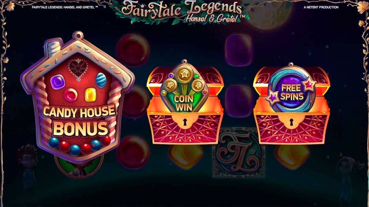The choice of bonus features at Fairytale Legends: Hansel and Gretel video slot 