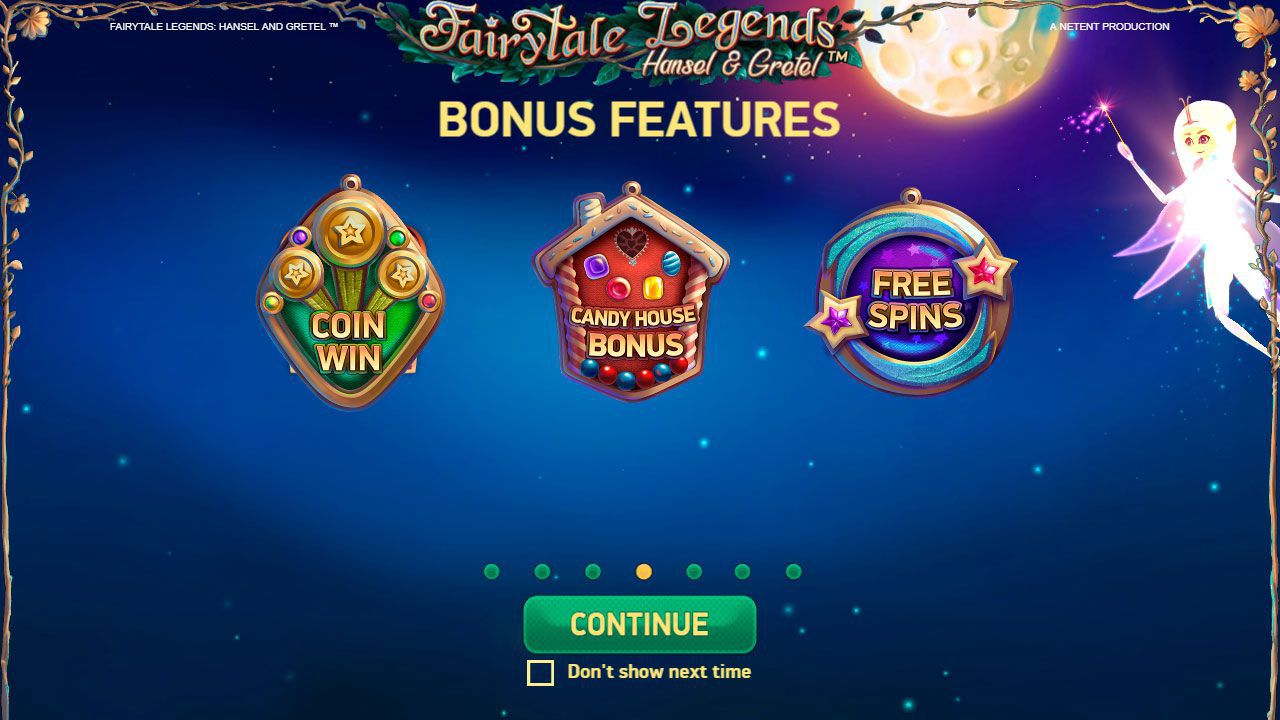  The main features of Fairytale Legends: Hansel and Gretel slot machine by NetEnt