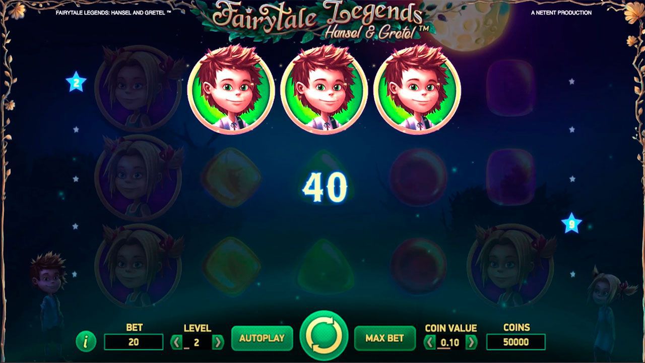 Gaming process at Fairytale Legends: Hansel and Gretel slot machine