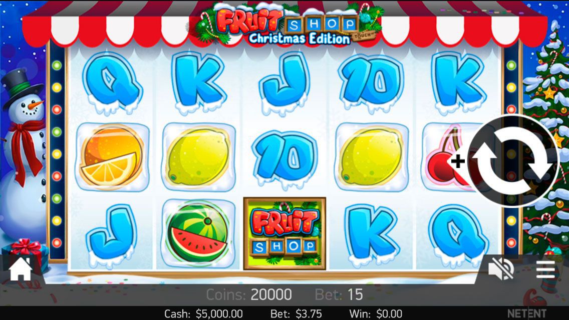 Mobile version of Fruit Shop: Christmas Edition video slot Mobile version of Fruit Shop: Christmas Edition video slot