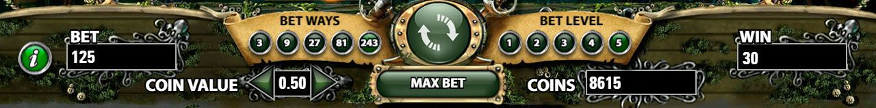 Control panel at Ghost Pirates slot machine Control panel at Ghost Pirates slot machine