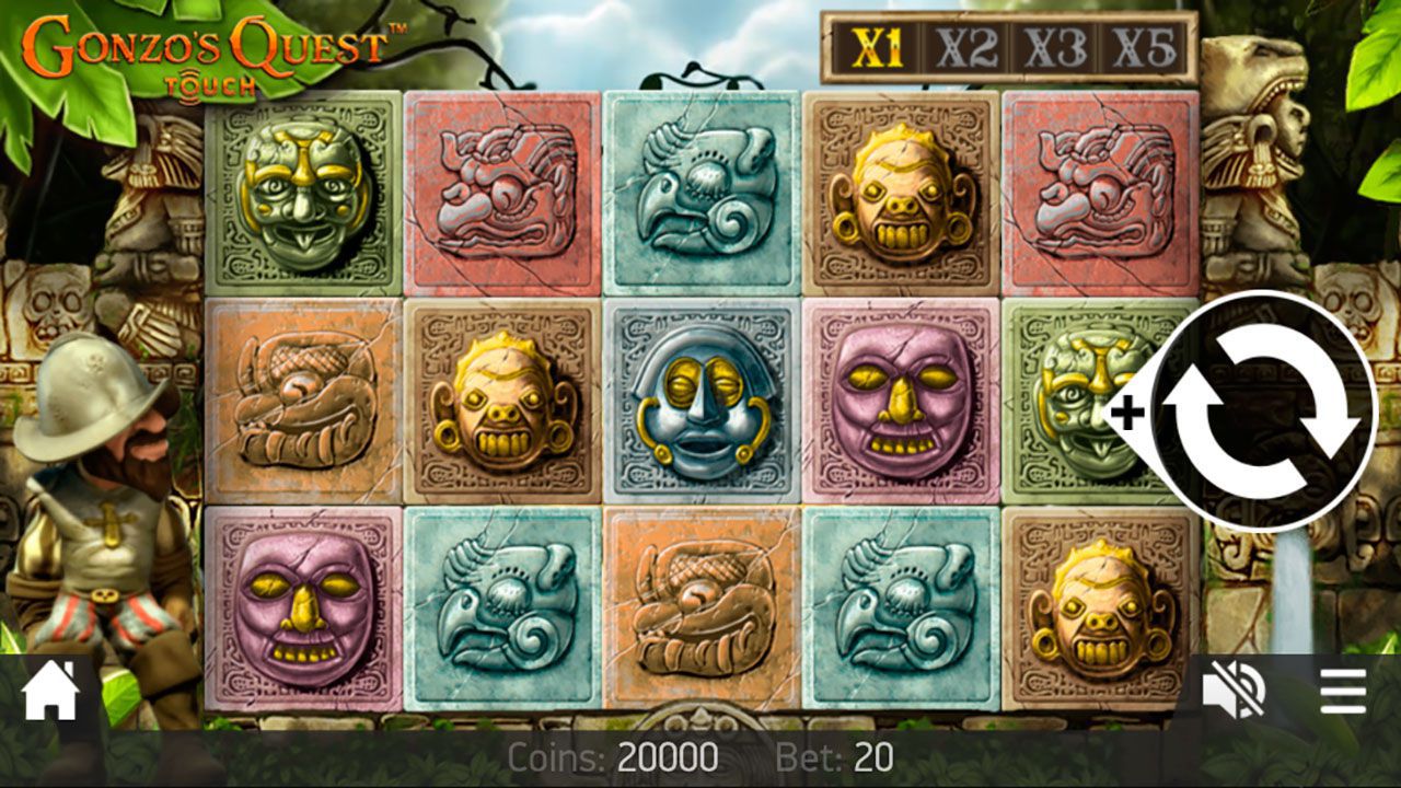 Mobile version of Gonzo's Quest video slot Mobile version of Gonzo's Quest video slot