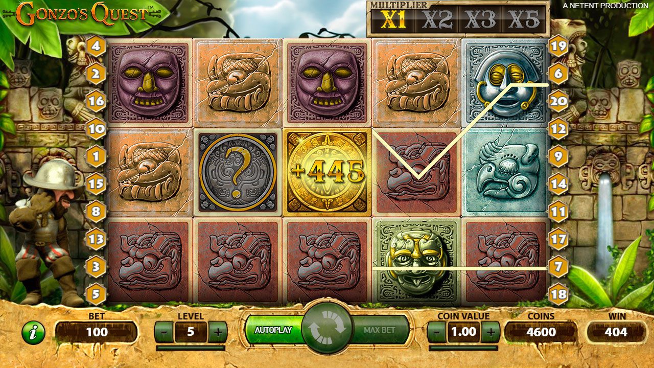 Gaming process at Gonzo's Quest slot machine Gaming process at Gonzo's Quest slot machine