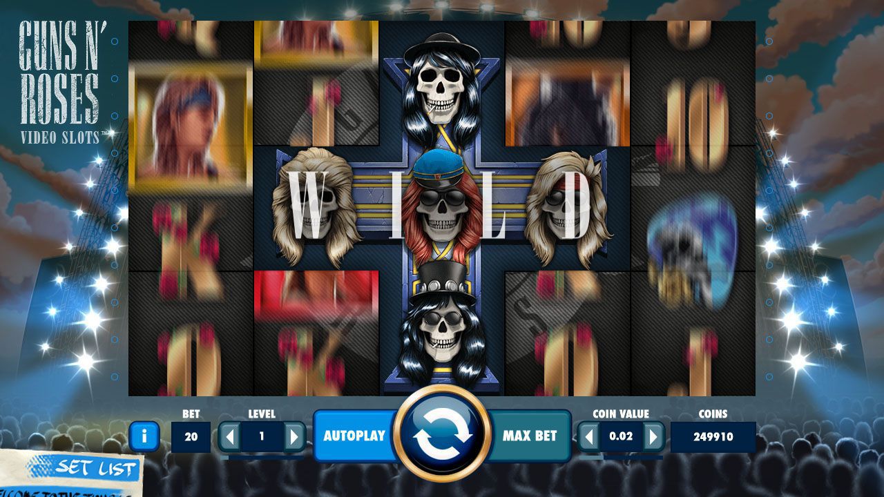 Appetite for Destruction Wild feature at Guns N' Roses slot machine Appetite for Destruction Wild feature at Guns N' Roses slot machine