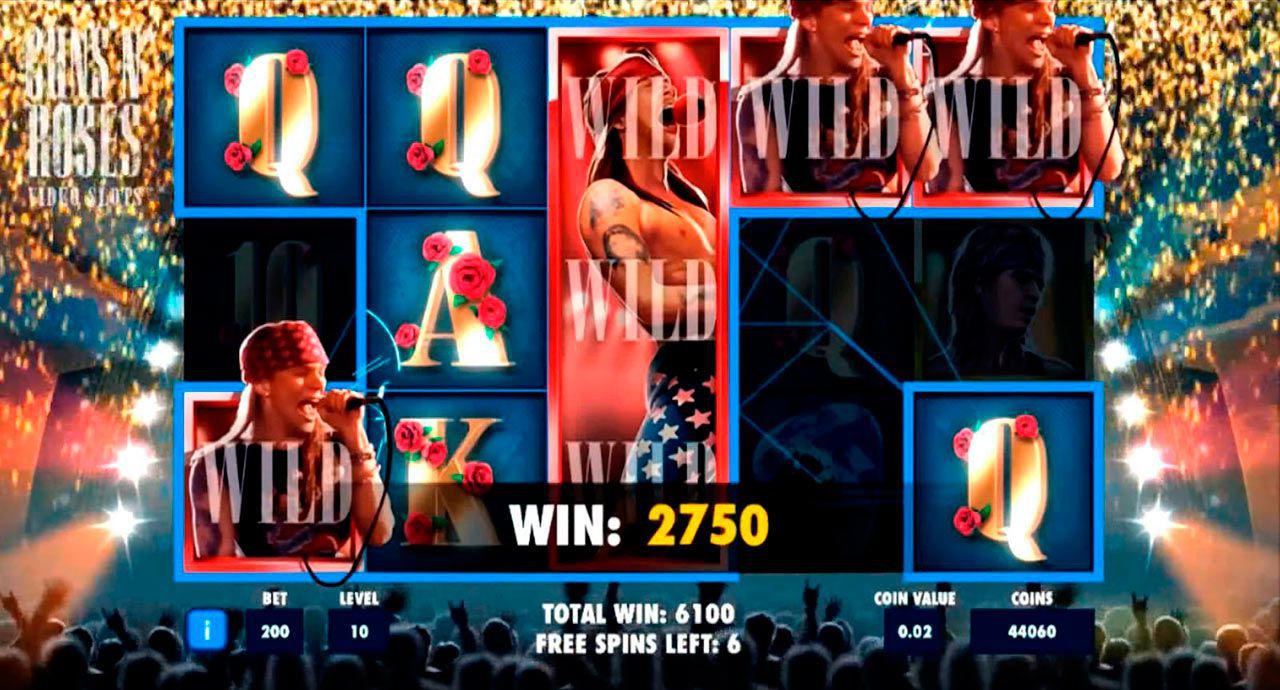 Encore Free Spins bonus game at Guns N' Roses slot machine Encore Free Spins bonus game at Guns N' Roses slot machine
