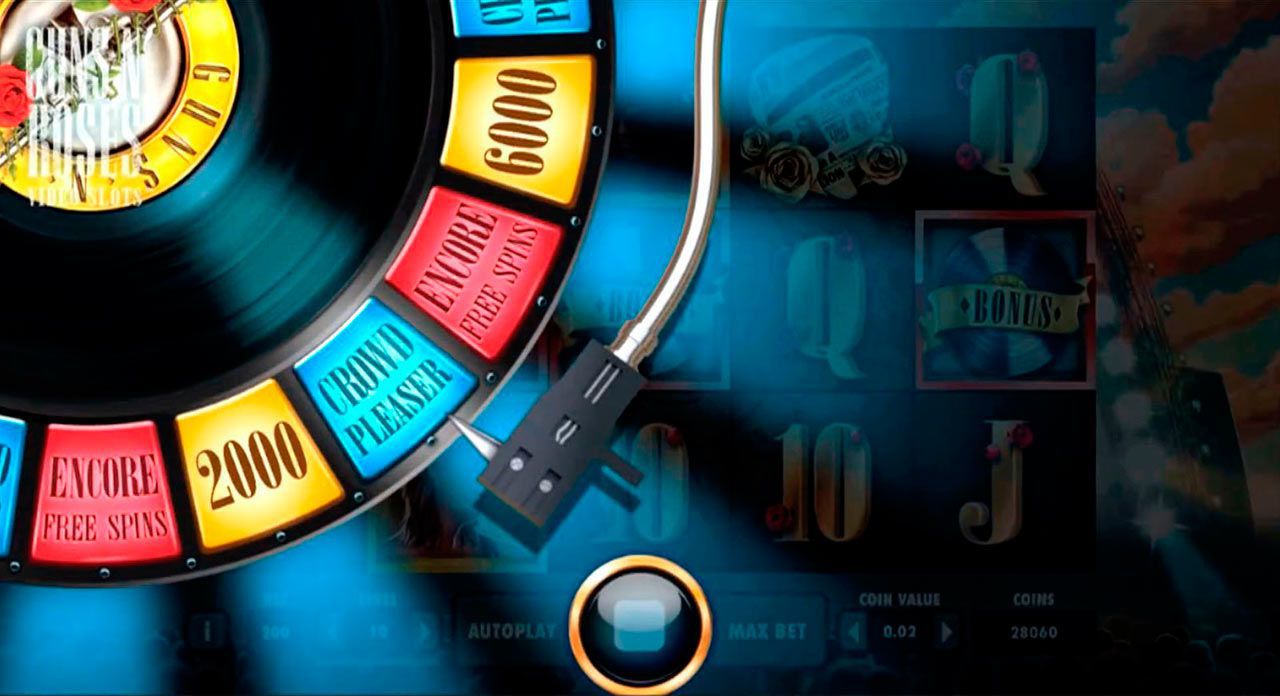 Bonus Wheel feature at Guns N' Roses video slot Bonus Wheel feature at Guns N' Roses video slot