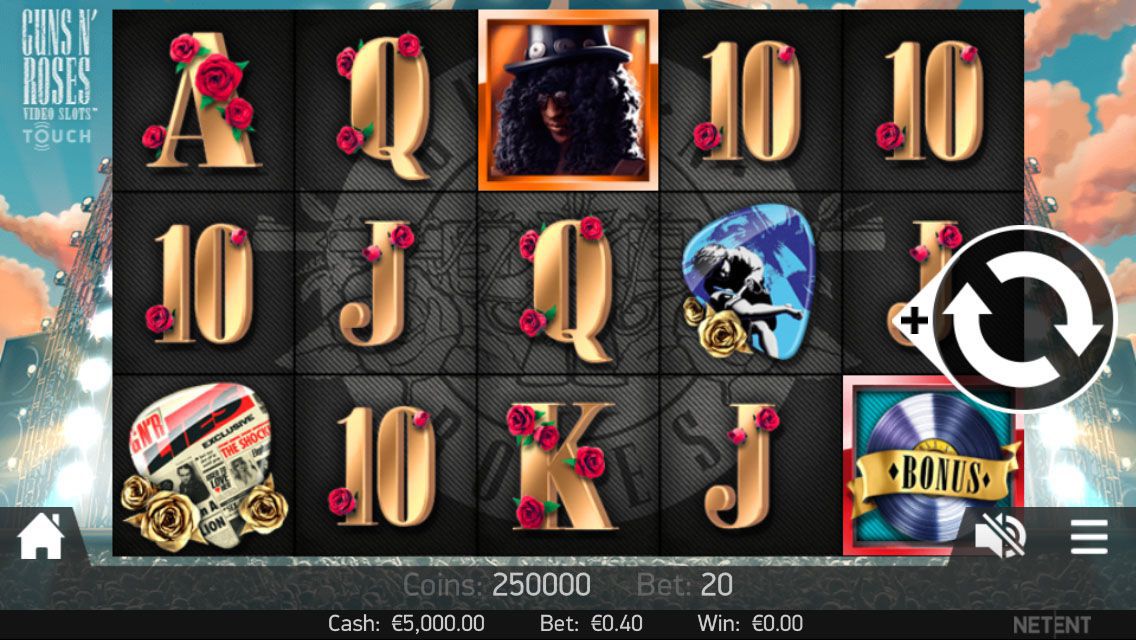 Mobile version of Guns N' Roses video slot Mobile version of Guns N' Roses video slot