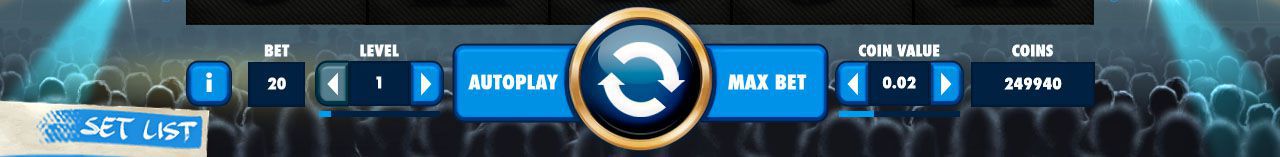 Control panel at Guns N' Roses slot machine Control panel at Guns N' Roses slot machine