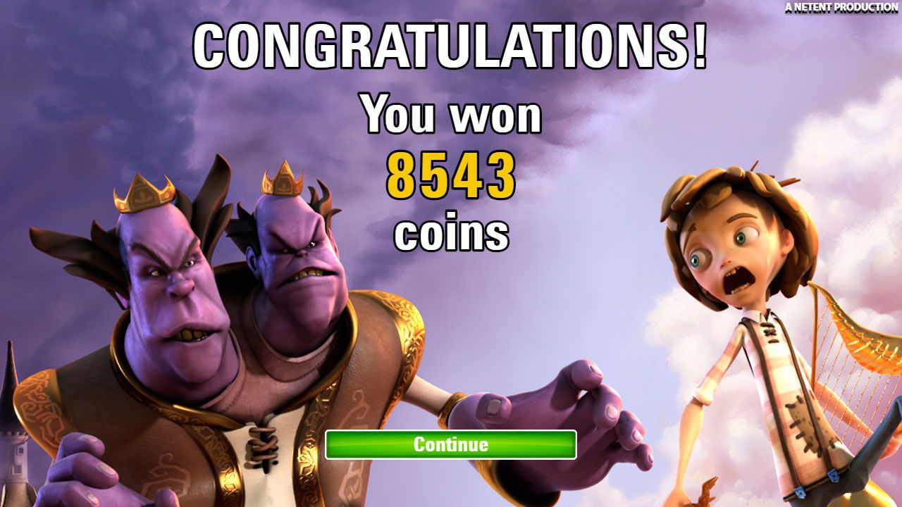 Ending of Free Spins round at Jack and the Beanstalk video slot