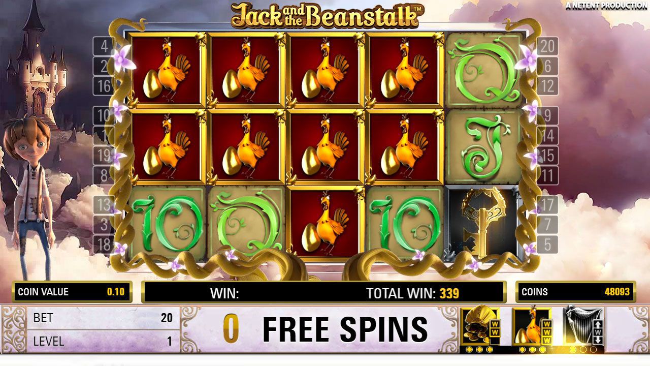 Walking Wild feature at Jack and the Beanstalk slot machine