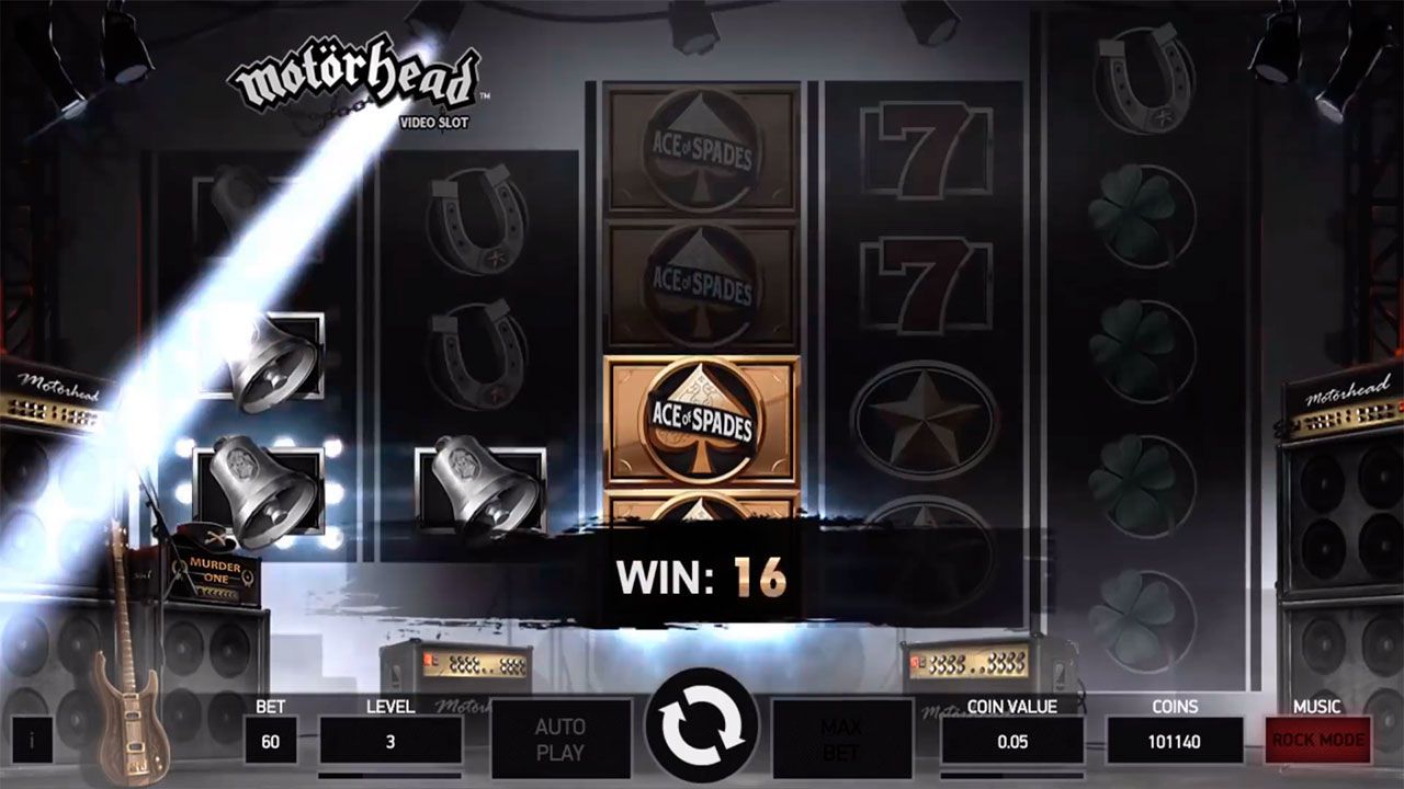 Gaming process at Motörhead slot machine Gaming process at Motörhead slot machine