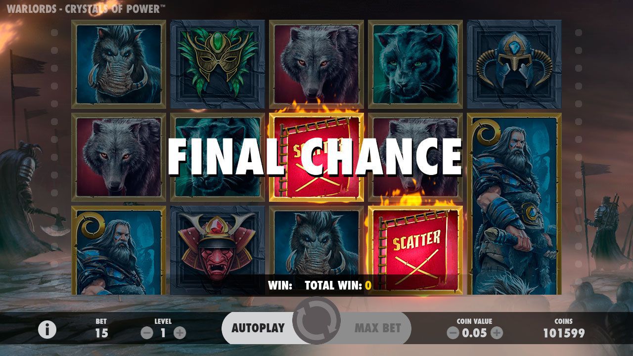 Final Chance feature at Warlords: Crystal of Power slot machine Final Chance feature at Warlords: Crystal of Power slot machine