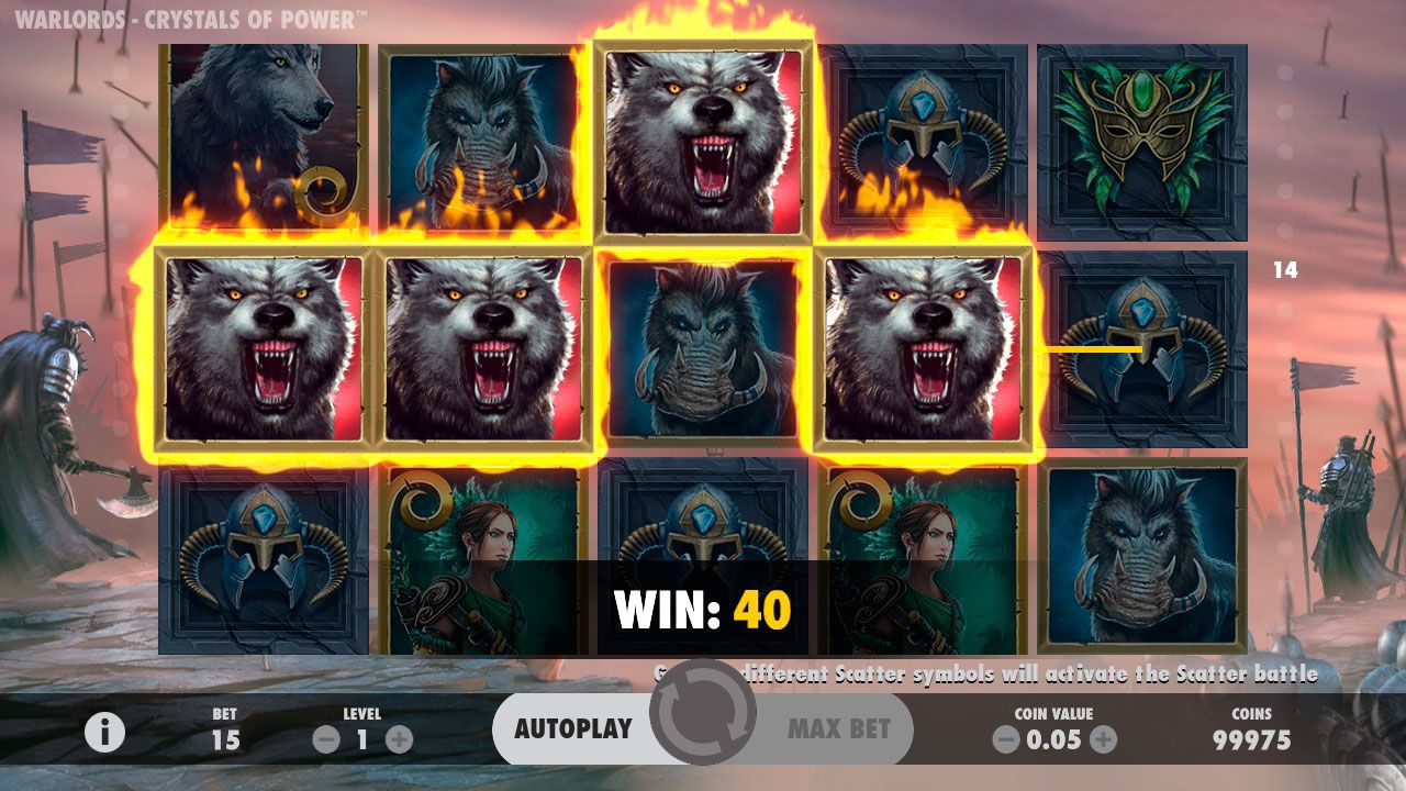 Gaming process at Warlords: Crystal of Power slot machine Gaming process at Warlords: Crystal of Power slot machine