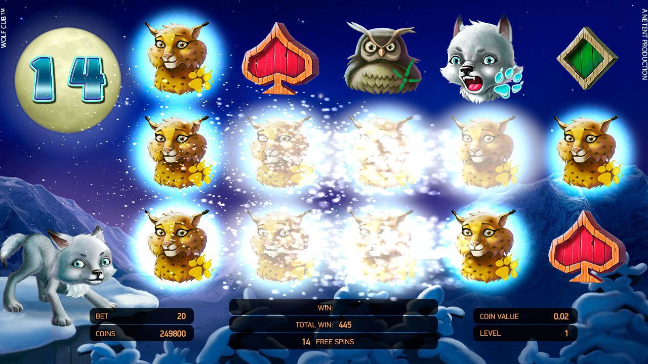 Blizzard feature at Wolf Cub slot machine