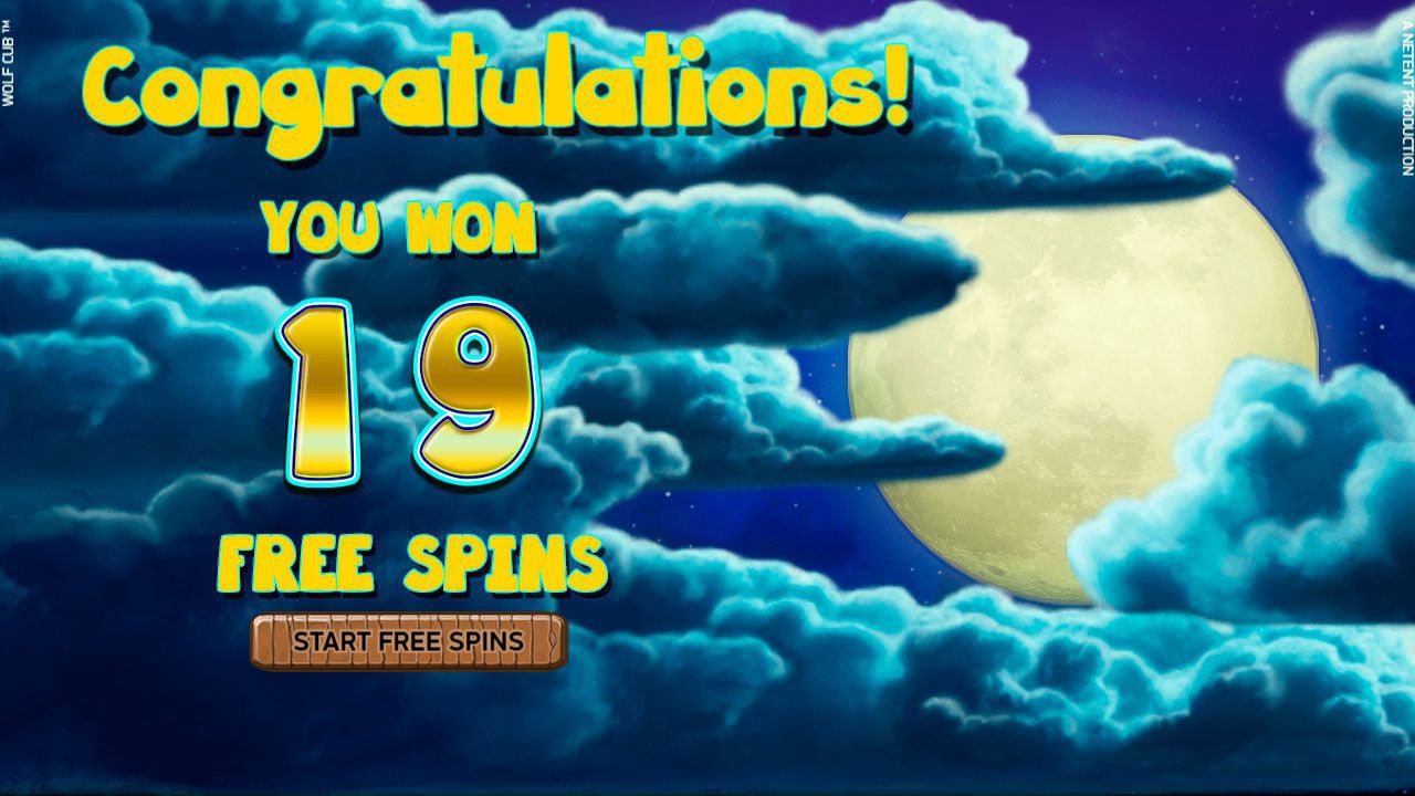 Activation of Free Spins round at Wolf Cub video slot