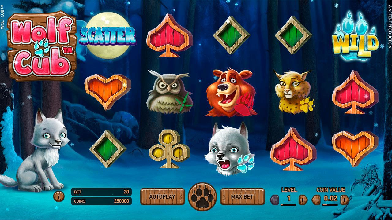 Gaming process at Wolf Cub slot machine