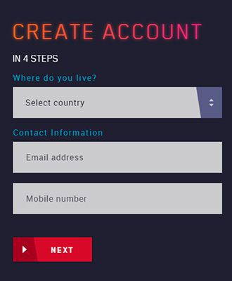 Create account at Maria Casino - step 1 Create account at Maria Casino - step 1