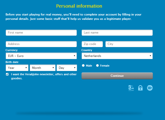 Vera & John Casino personal information Vera & John Casino personal information