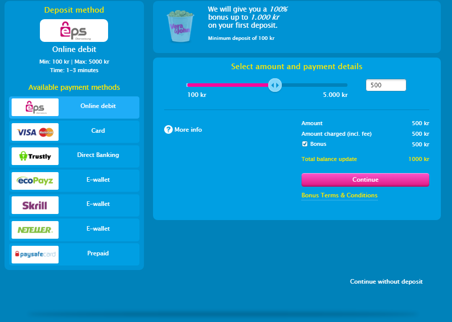 Vera & John Casino deposit Vera & John Casino deposit