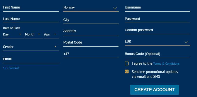 why cannot register on europa casino website