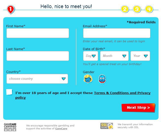 Registration form of Spinzilla Casino Registration form of Spinzilla Casino