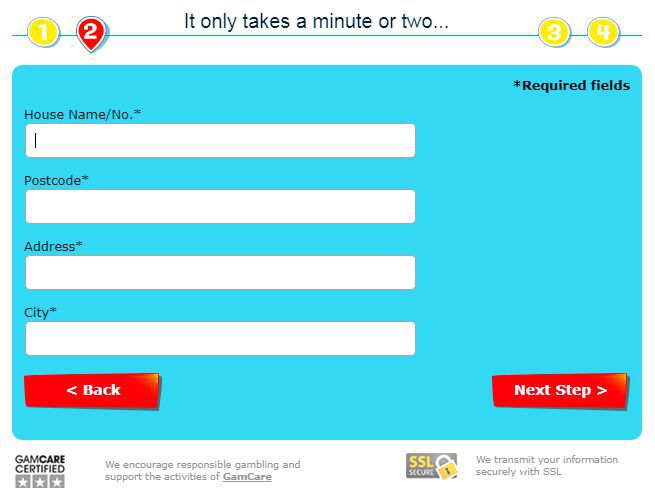 The second step of account creation at Spinzilla Casino The second step of account creation at Spinzilla Casino