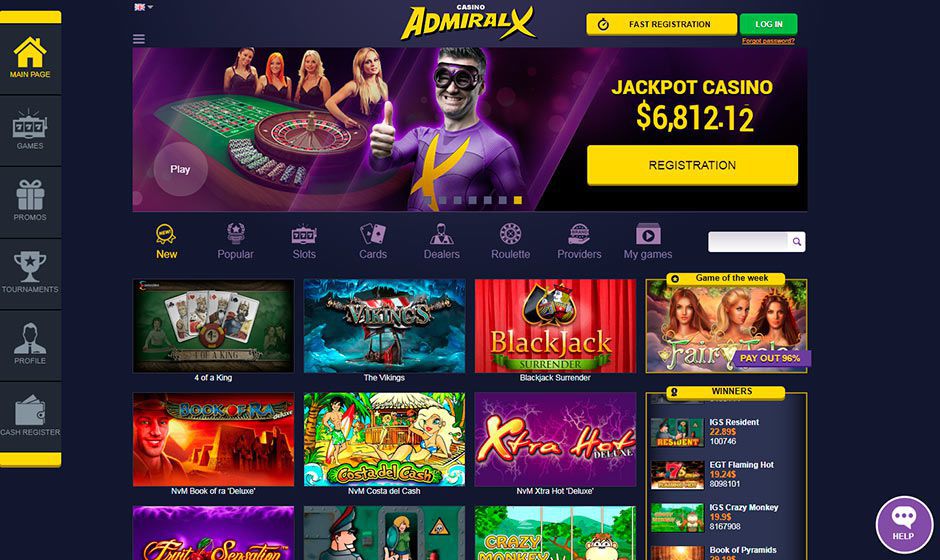 admiral casino slots