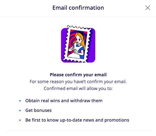 Verification of e-mail address Email confirmation